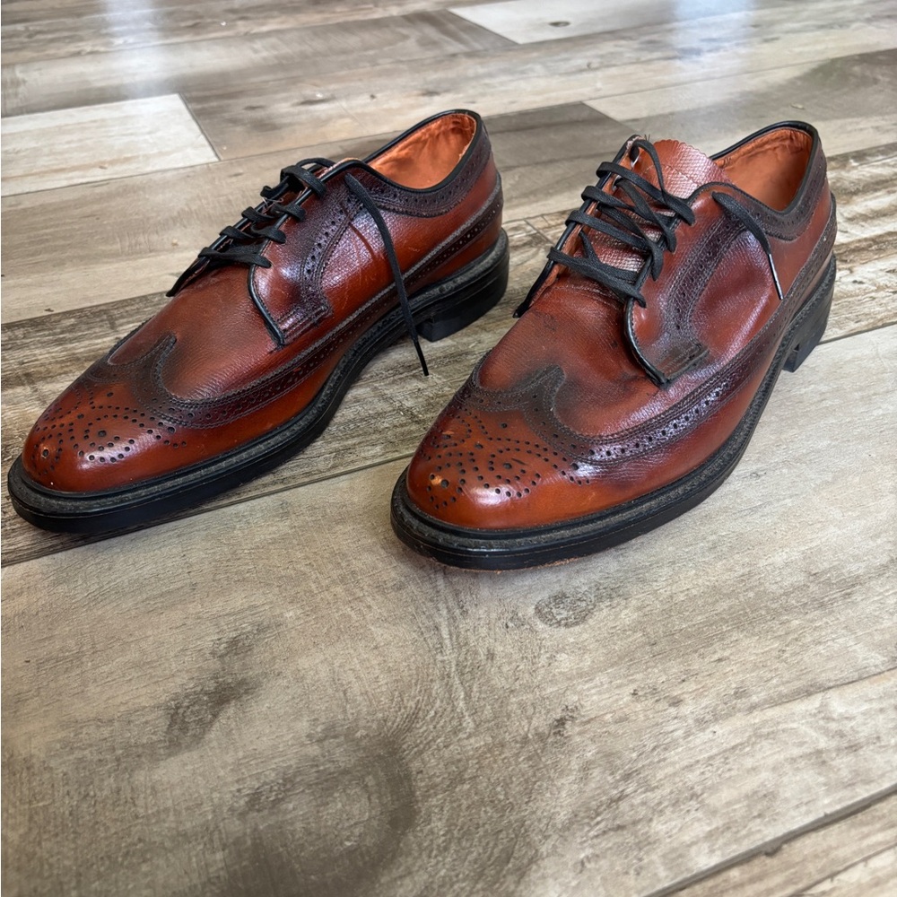 Vintage Genuine Leather Brown Dress Shoes